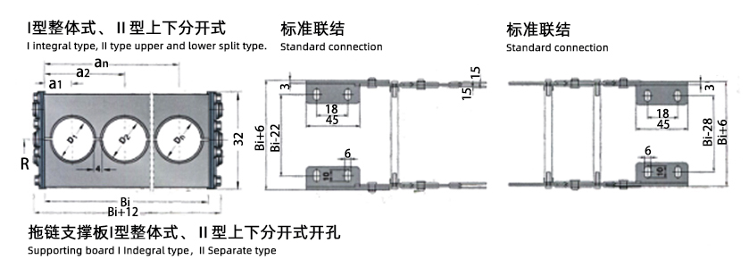 TL I、II型鋼制拖鏈上下分開式圖片